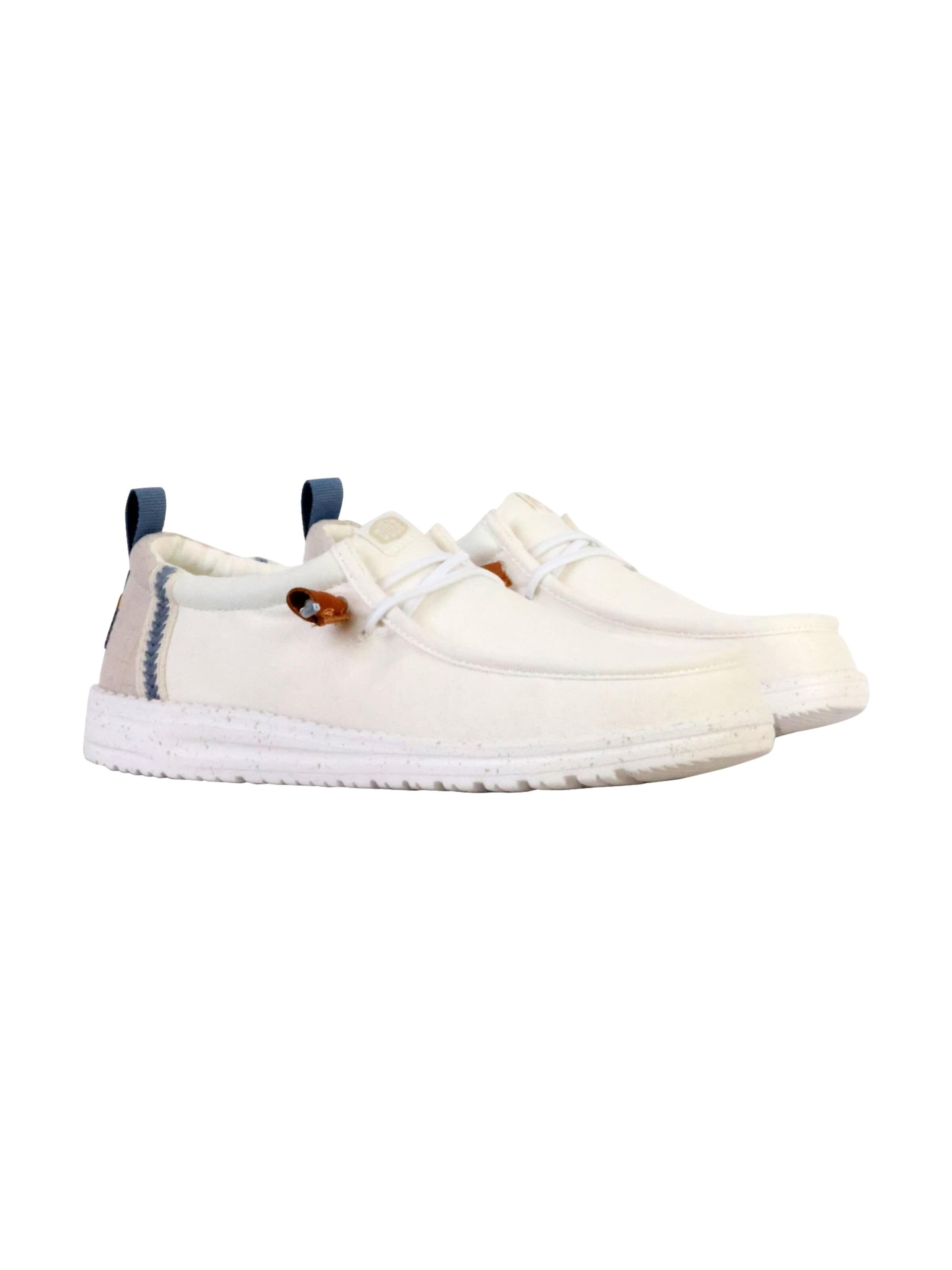 HEY DUDE Slipper 'Schnür-Mokassin „Wally Craft Linen“'‌‌ in Weiß