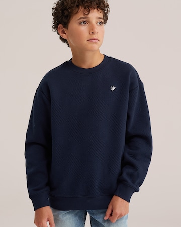 WE Fashion Sweatshirt in Blauw: voorkant