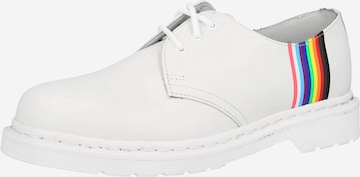 Scarpa stringata 'For Pride' di Dr. Martens in bianco: frontale