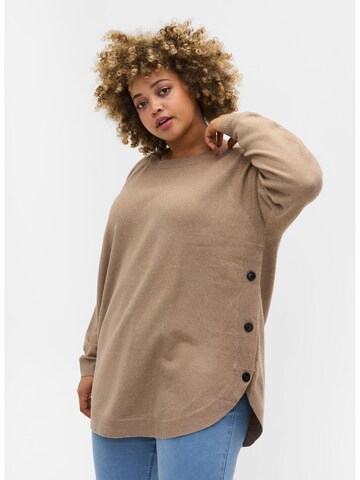 Zizzi Pullover 'Sunny' i beige: forside