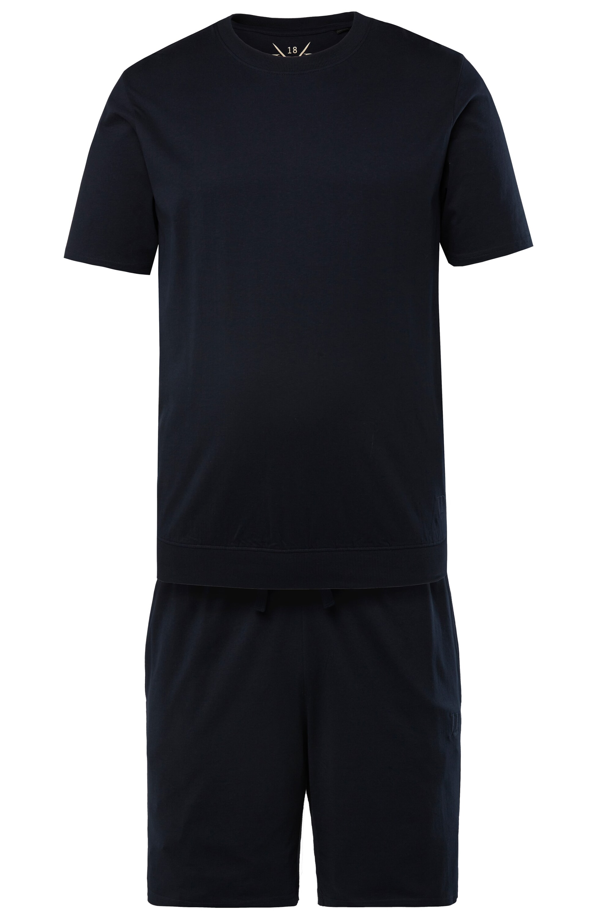 JP1880 Pyjama kort in Zwart: voorkant