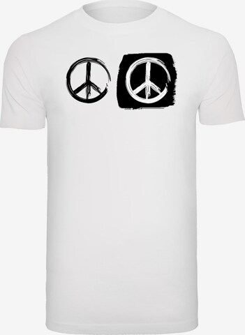 Merchcode Shirt 'Peace - Double Peace' in Wit: voorkant