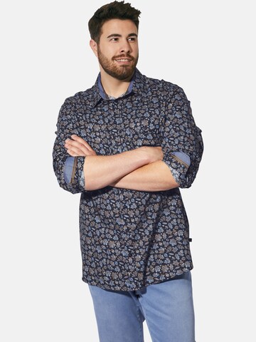 Charles Colby Comfort fit Overhemd 'Duke Caspiat' in Blauw
