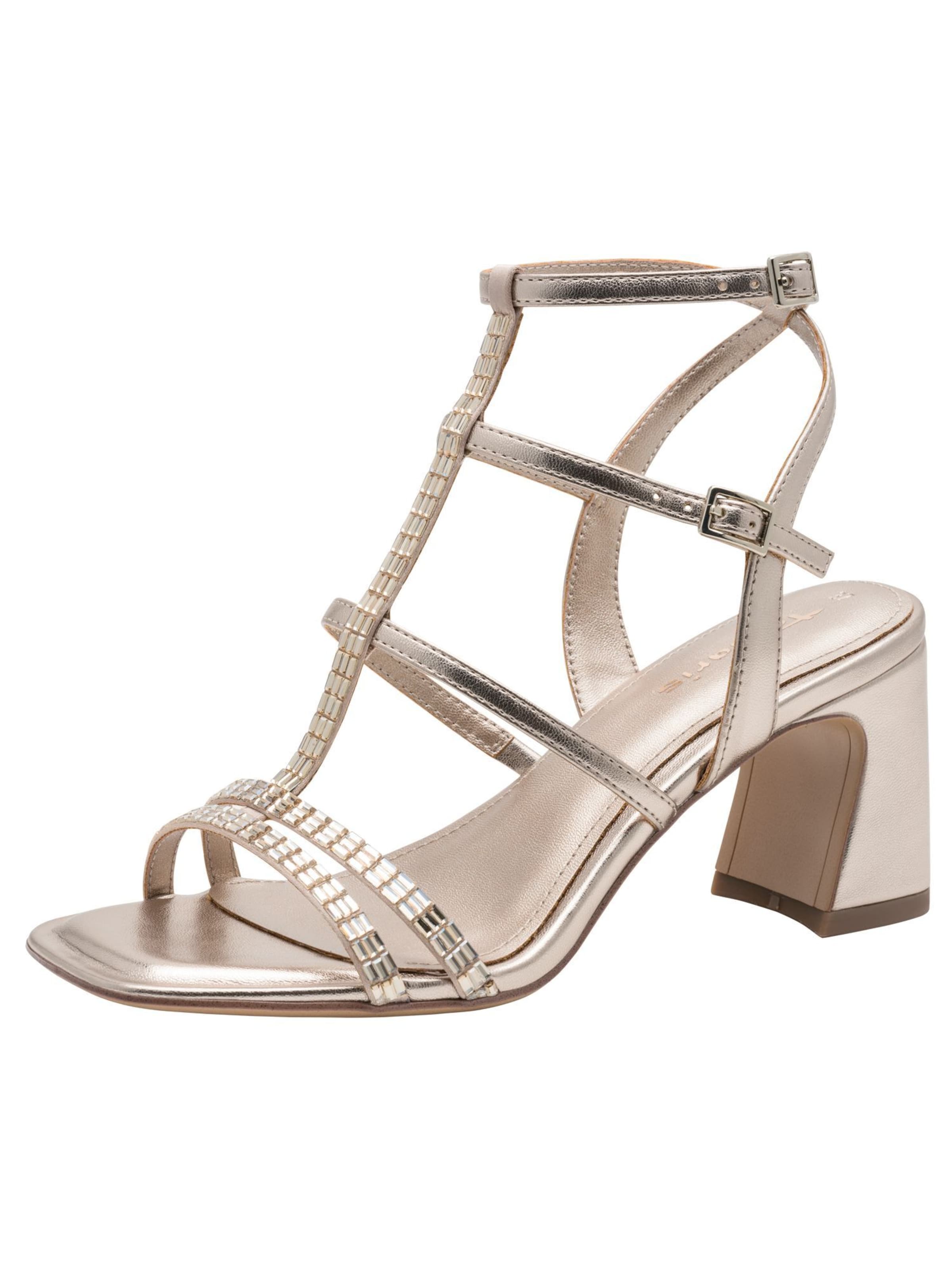 Sandales à lanières Tamaris en or : devant