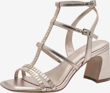 Sandales à lanières Tamaris en or : devant