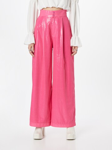 Olivia Rubin Wide leg Bandplooibroek 'ELENA' in Roze: voorkant