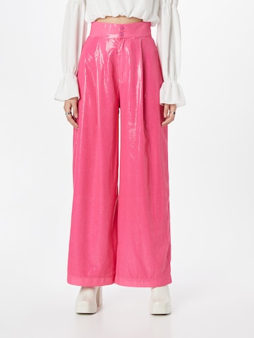 Olivia Rubin Wide leg Veckad byxa 'ELENA' i rosa: framsida