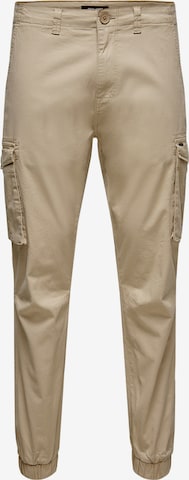 Pantalon cargo 'MIKE' Only & Sons en beige : devant