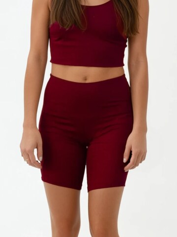 Coupe slim Leggings ''Lyocell-Wool Sculpted Shorts'' ZUBEK en rouge