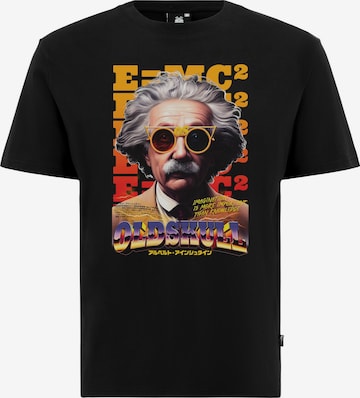 Oldskull T-Shirt 'Wrldvibe Einstein Graphic' in Schwarz: Vorderseite