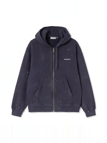 Giacca di felpa 'HOODED PAINTER JACKET DARK NAVY DESTROY WASH SPLATTER' di Carhartt WIP in blu: frontale