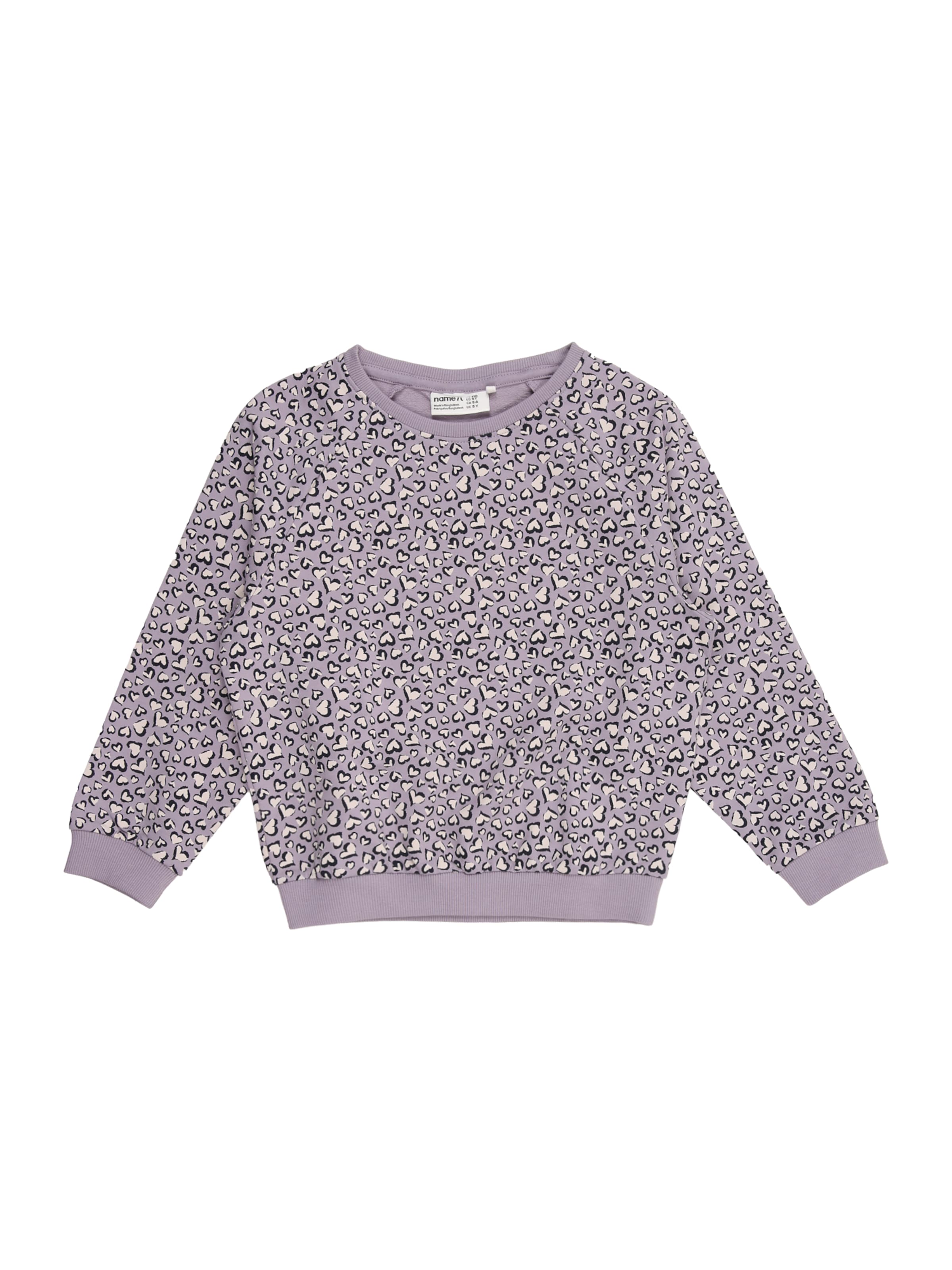 NAME IT Sweatshirt 'NMFBEARTA' i lila: framsida
