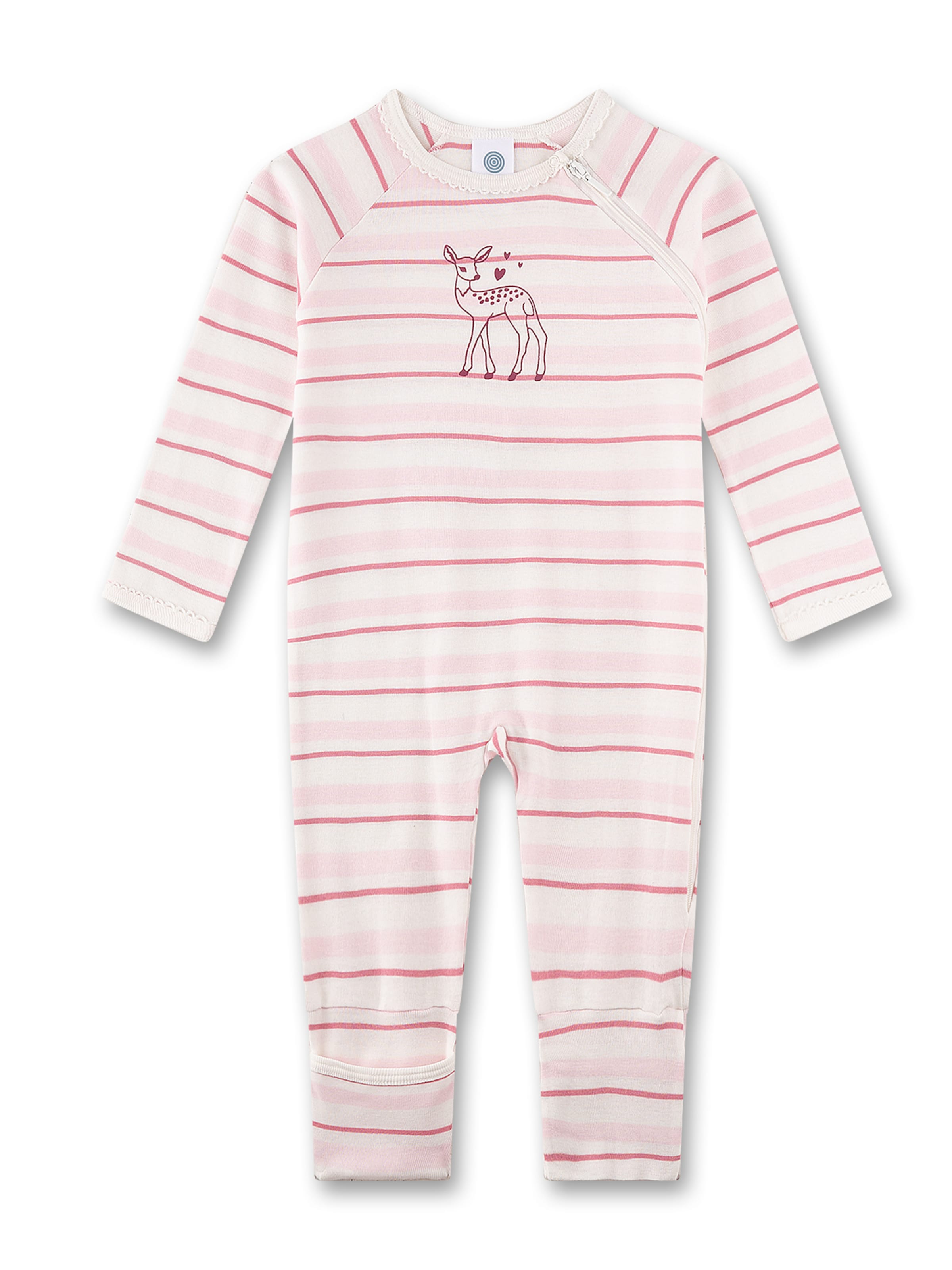 Tutina / body per bambino 'Reh' di Sanetta in rosa: frontale