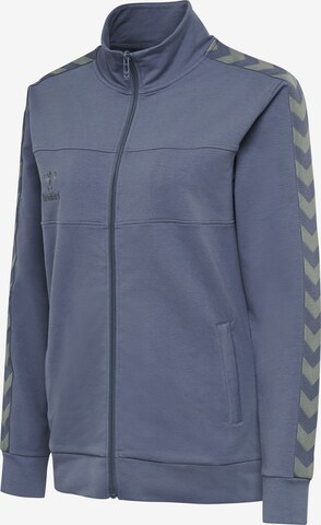 Hummel Athletic Zip-Up Hoodie in Blue: front