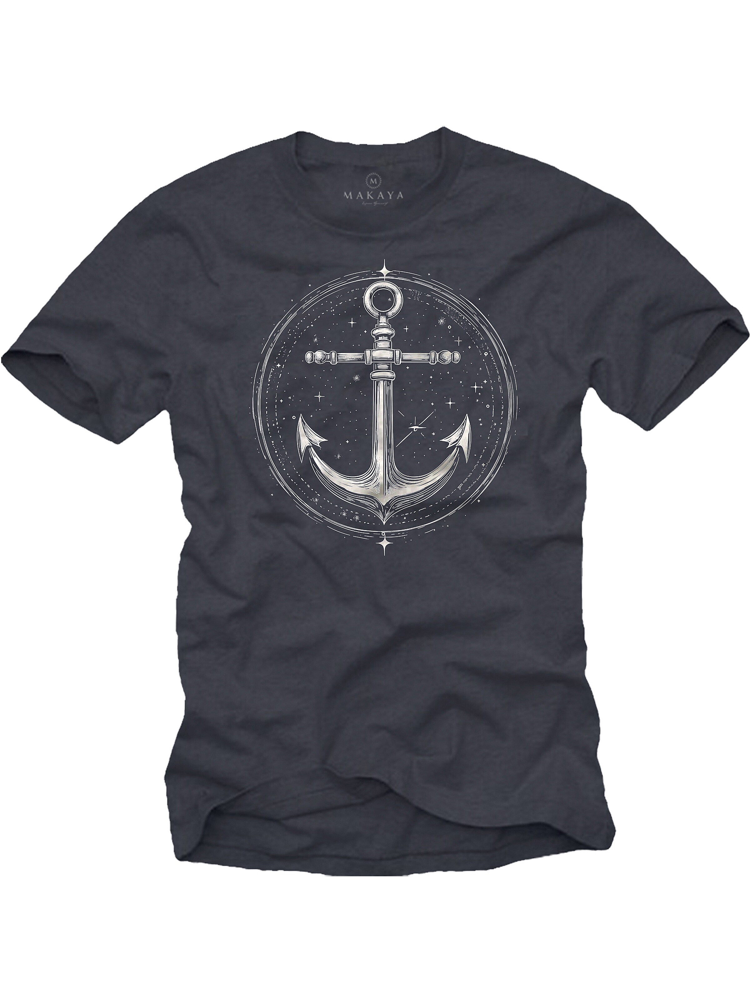 MAKAYA Shirt 'Space Anchor' in Grey: front