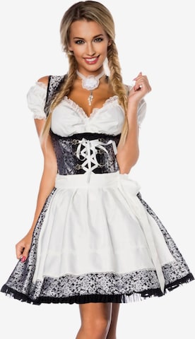 Dirndline Dirndl '3-tlg. Jacquard-Trachten-Set' in Silver: front