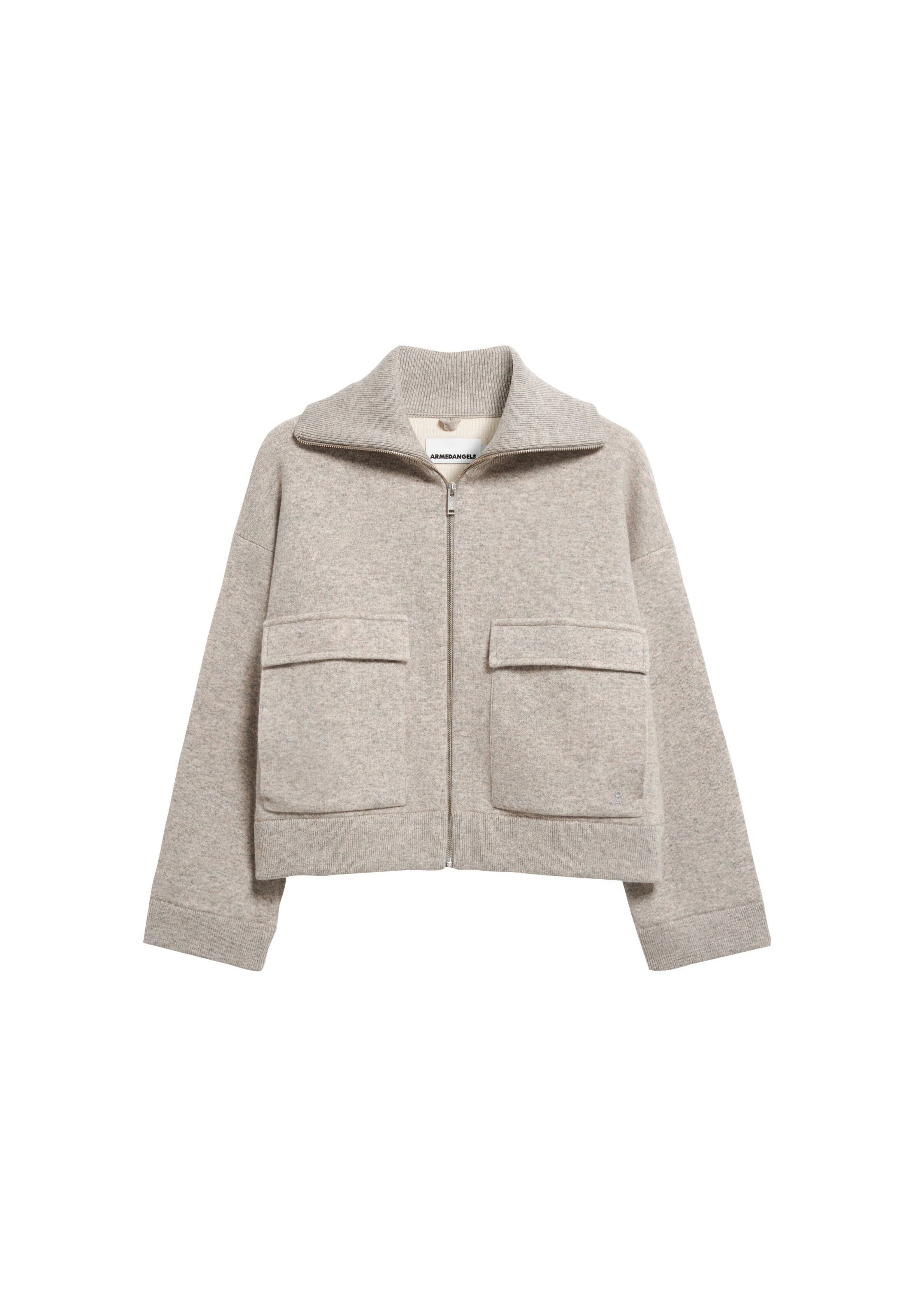 ARMEDANGELS Knit cardigan in Grey: front