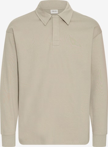 !Solid Sweatshirt mit Polokragen in Beige: Vorderseite