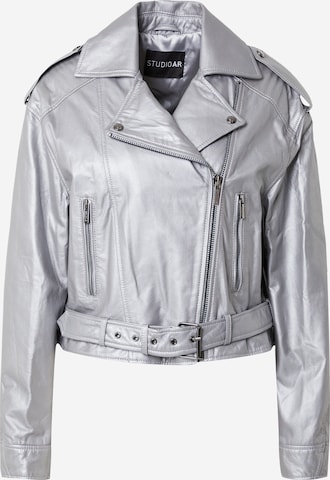 Studio AR - Chaqueta de entretiempo 'SAVANNAH' en plata: frente