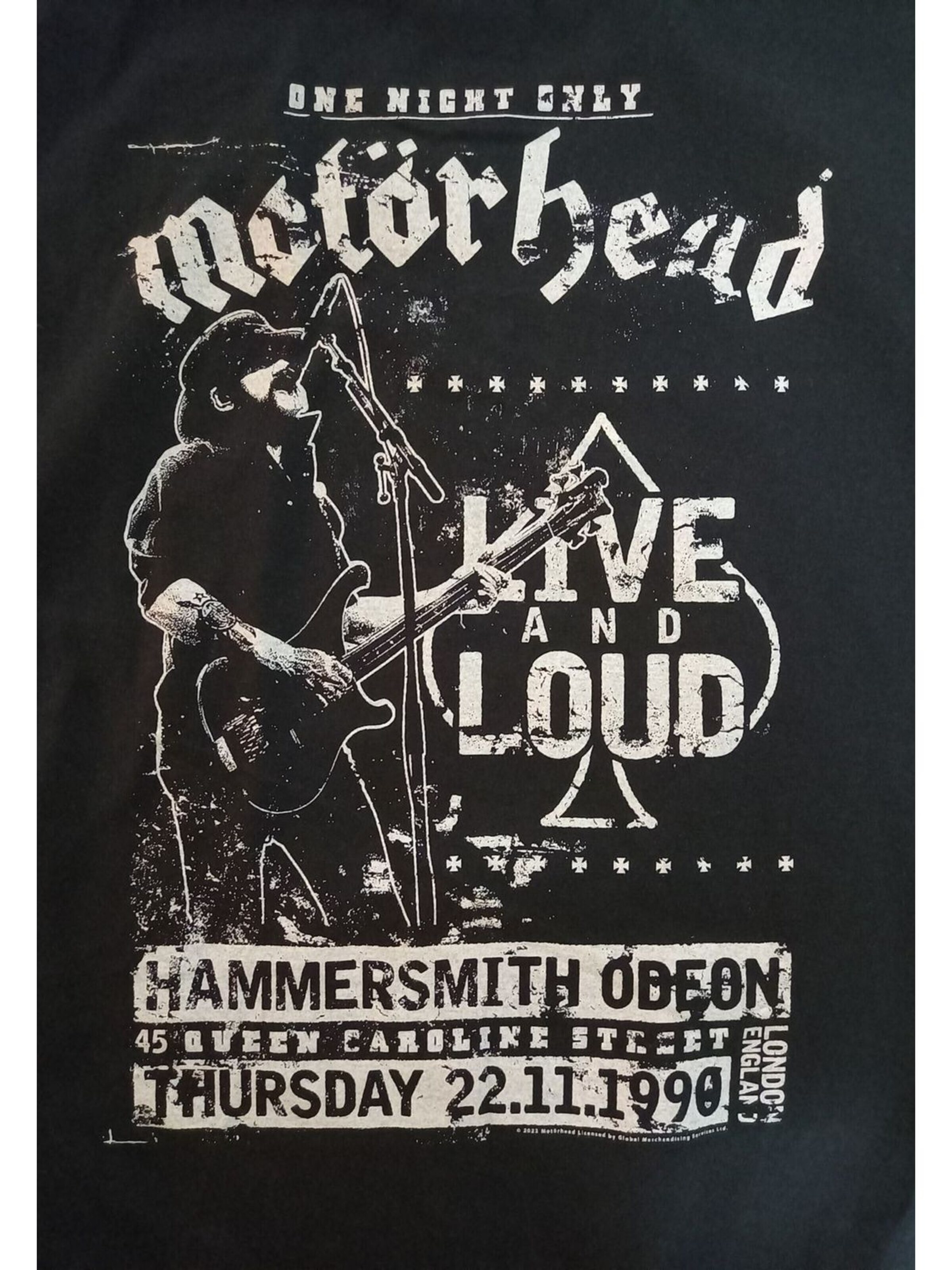 Motörhead - Camiseta 'Motörhead Live and Loud  T-Shirt' en negro