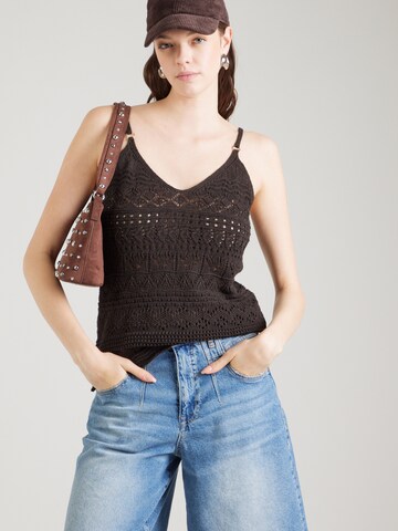 ONLY Knitted top 'ONLAVINA' in Brown: front