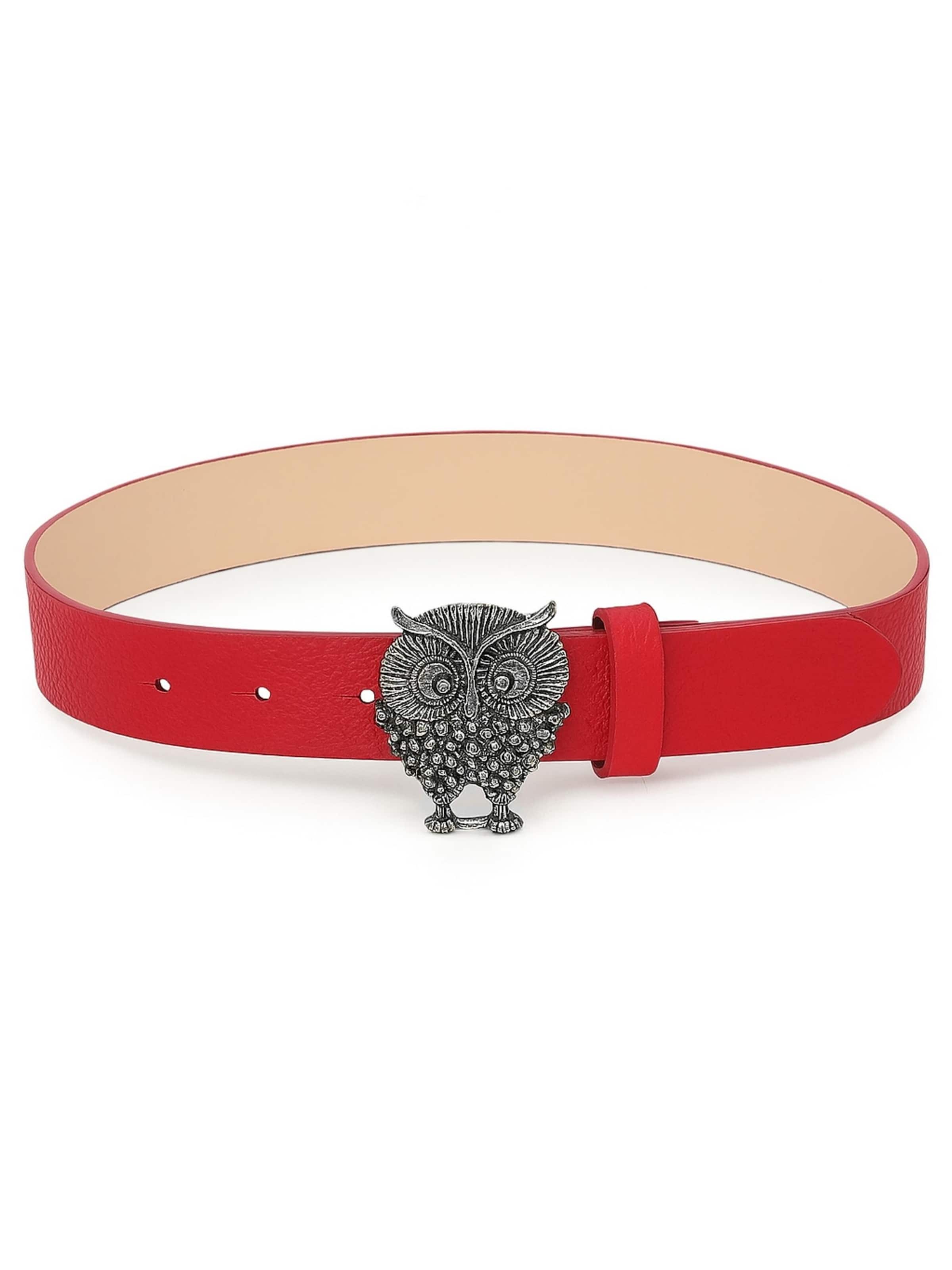 COLLEZIONE ALESSANDRO Belt 'Eule' in Red: front