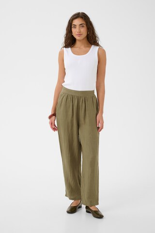 CULTURE - Loosefit Pantalón 'CUAniela Molly' en verde: frente