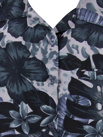 T-Shirt 'Green Purple Flower' King Kameha en noir
