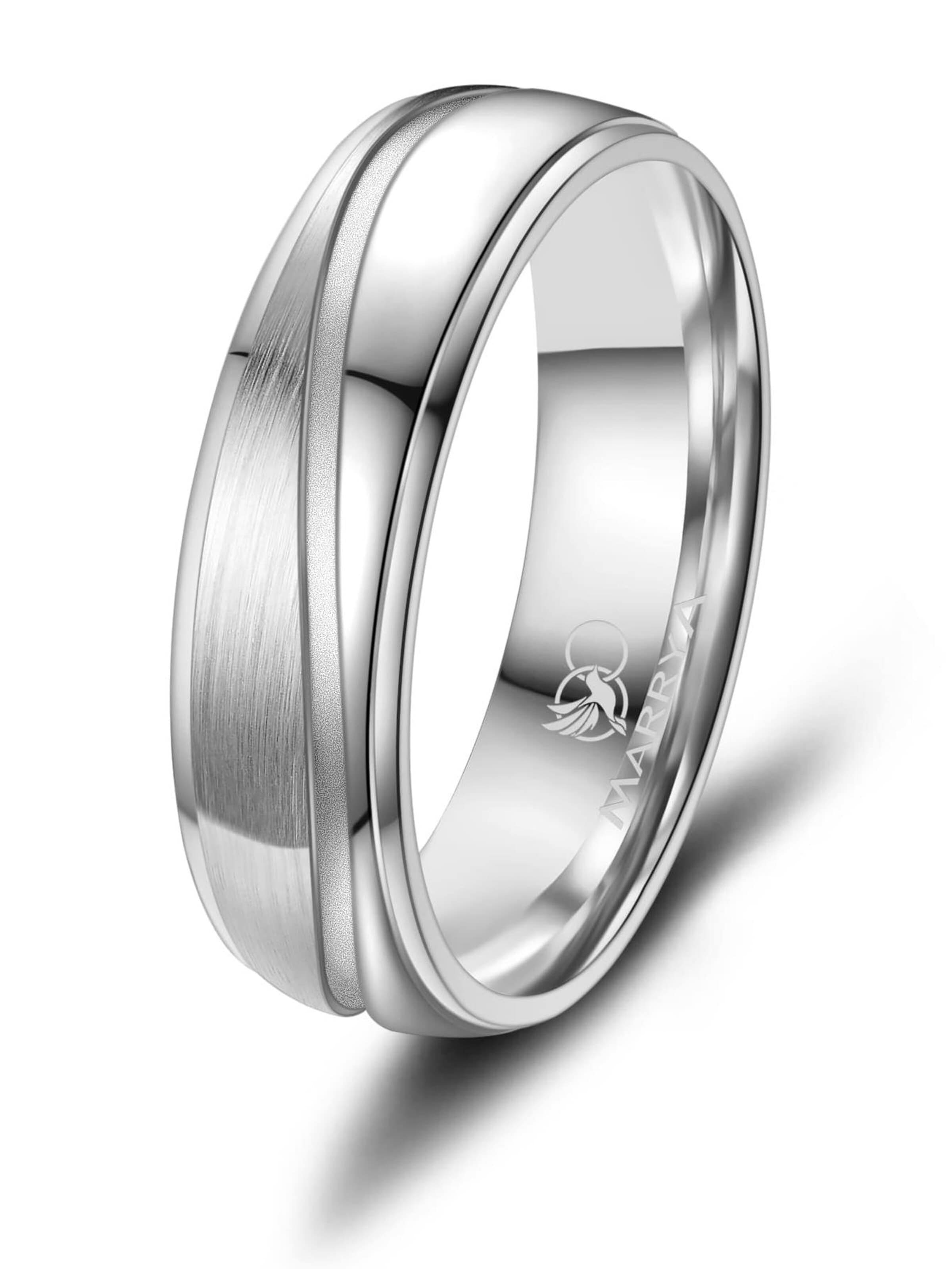 MARRYA Ring 'MARRYA ES-26 Ehering aus Edelstahl - Silberfarben' i silver