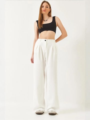 Bianco Lucci Wide Leg Hose in Weiß