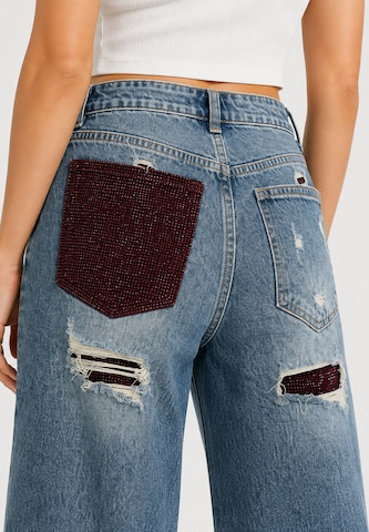 Wide leg Jeans di Elara in blu