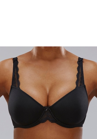 PETITE FLEUR T-shirt Bra in Black: front