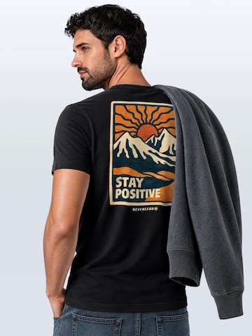 Neverless Shirt 'Stay Positive' in Black