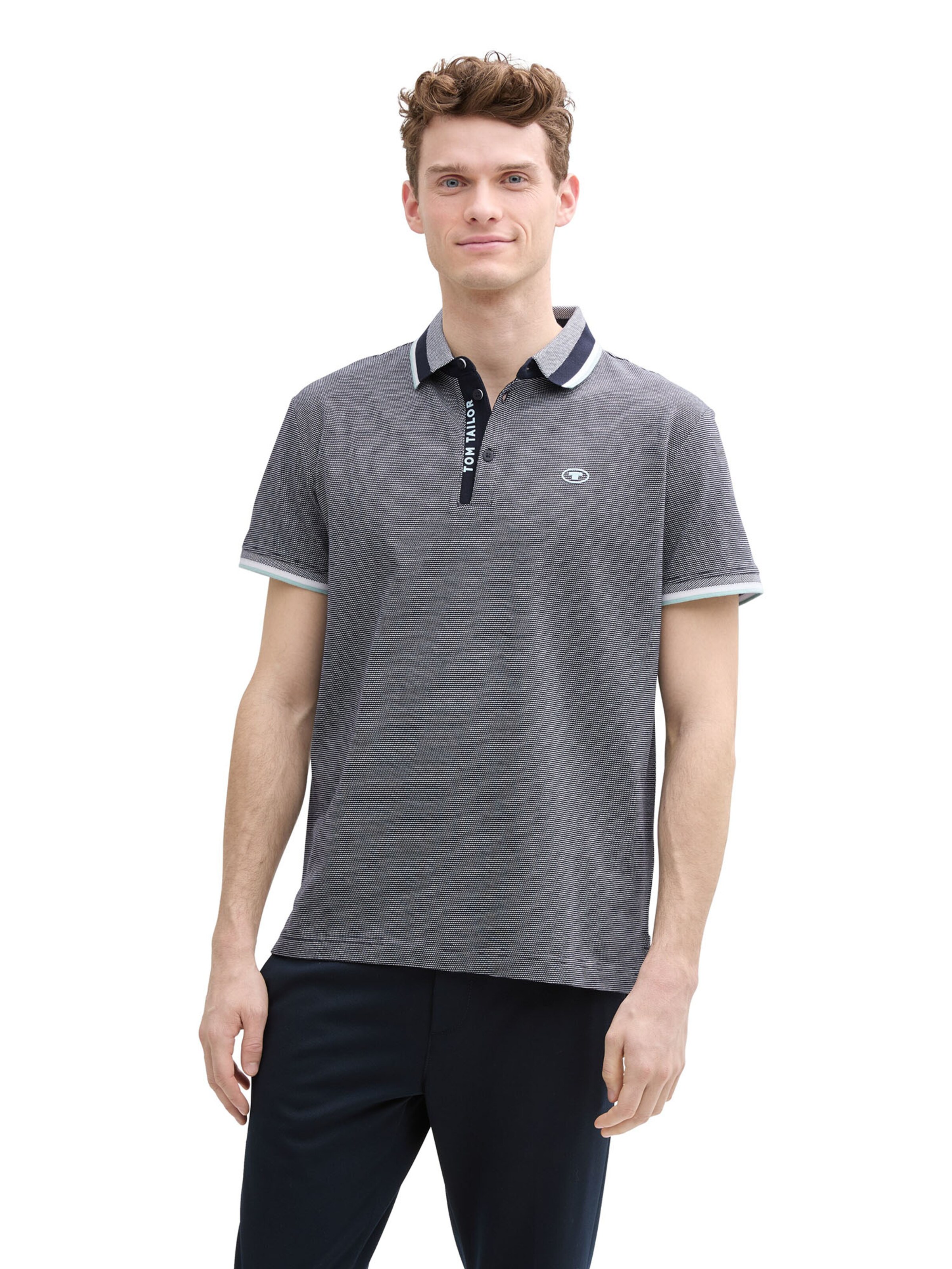TOM TAILOR Poloshirt in Grau: Vorderseite
