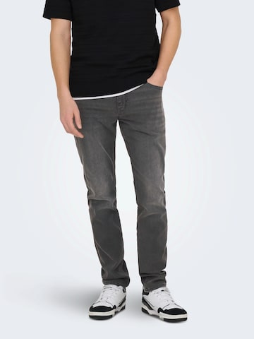 Only & Sons Slimfit Jeans 'ONSLOOM' in Grijs: voorkant