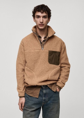 MANGO MAN Sweatshirt 'Newyork' in Braun: Vorderseite