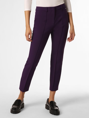 JOOP! Regular Pleat-Front Pants in Purple: front