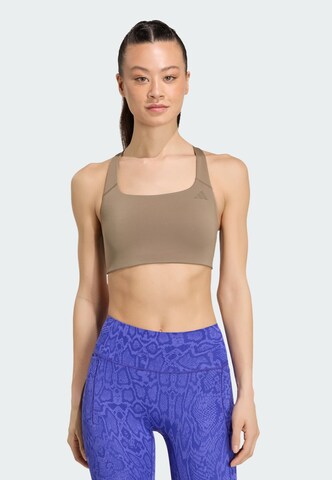 ADIDAS PERFORMANCE - Soutien Bustier Soutien de desporto 'Optime' em verde: frente