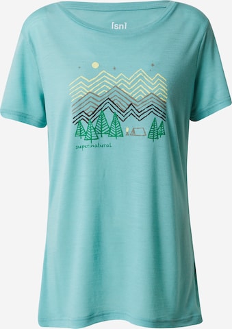 super.natural Functioneel shirt 'CAMPING NIGHTS' in Blauw: voorkant