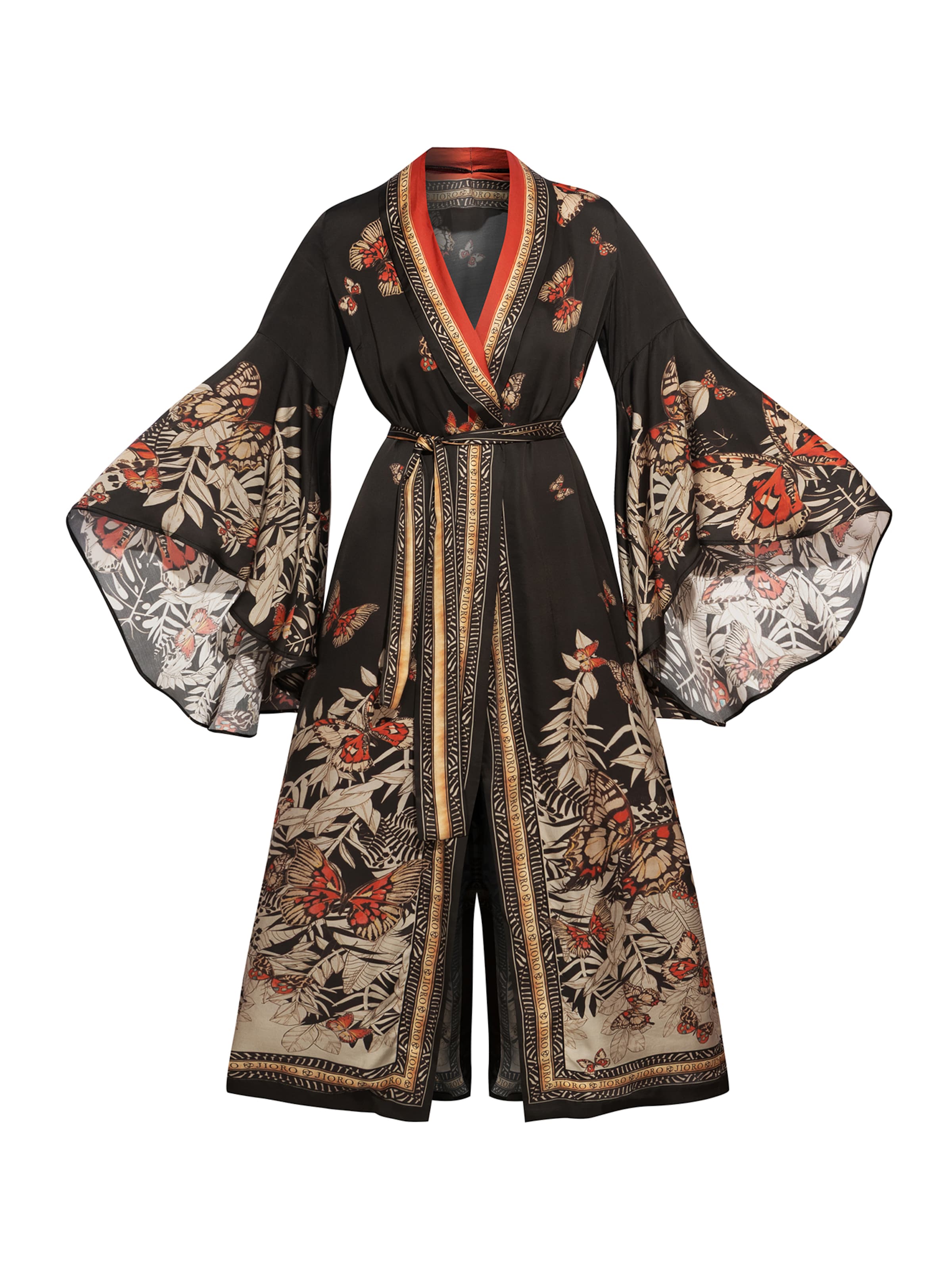 JIORO Beach dress 'MIDNIGHT BUTTERFLIES' in Black: front