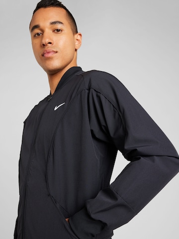 NIKE Athletic Zip-Up Hoodie in Black