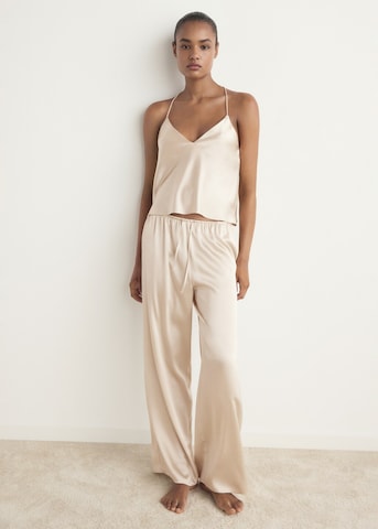 MANGO Pajama Pants 'Lita' in Beige