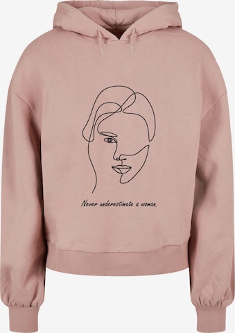 Merchcode Sweatshirt 'WD - Woman Figure' in Roze: voorkant