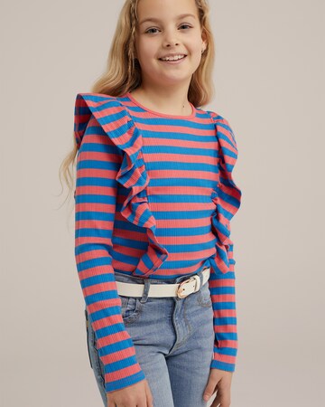 WE Fashion Shirt in Blauw: voorkant