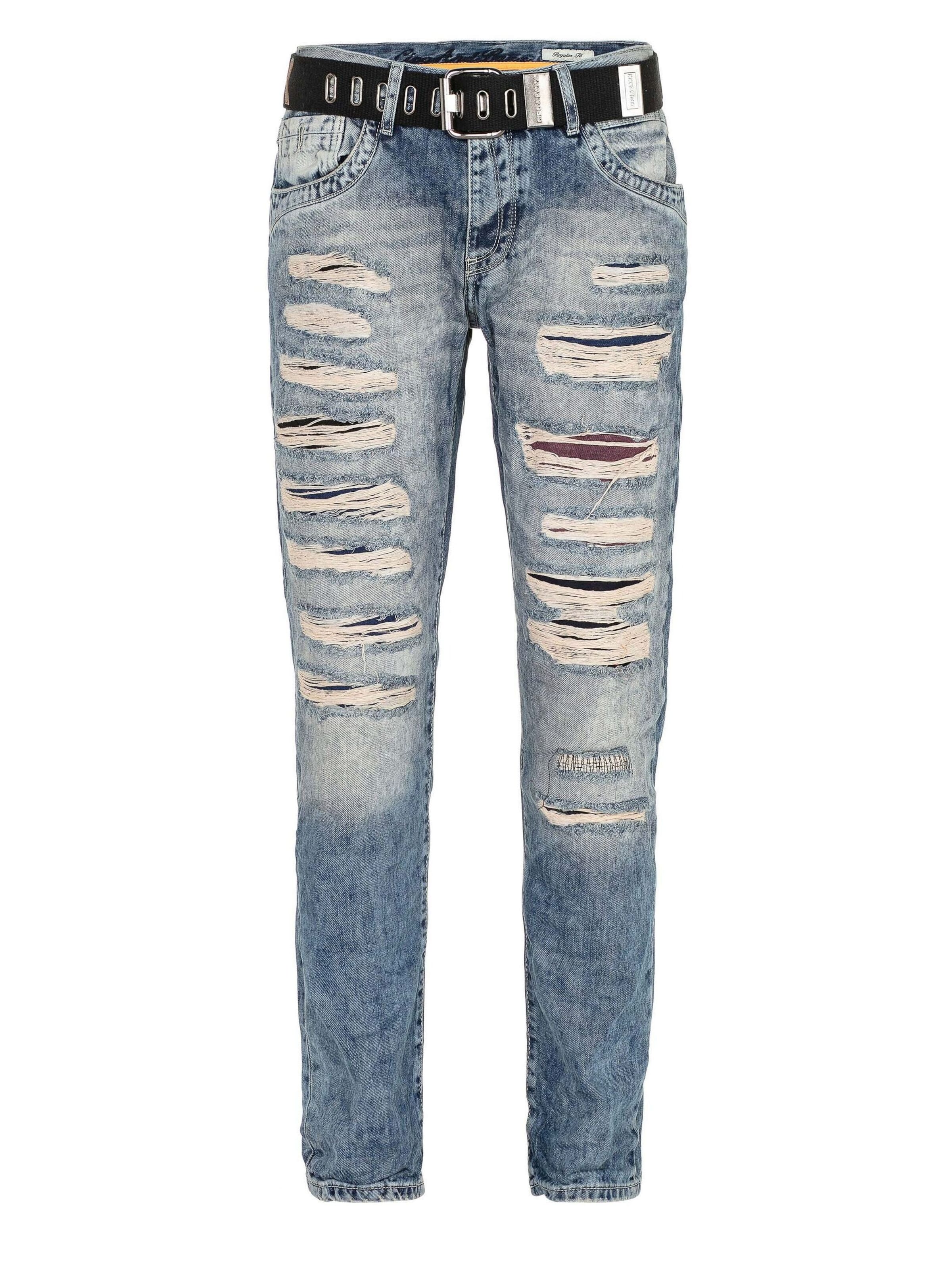 CIPO & BAXX Loosefit Jeans in Blauw: voorkant