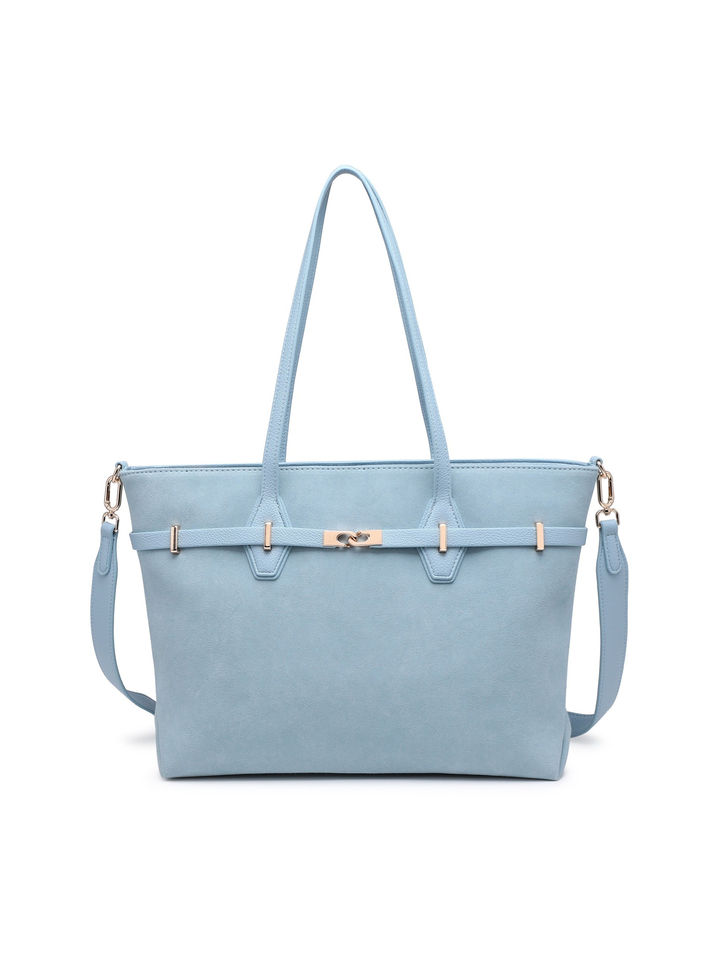 Borsa a mano 'Borsa a Mano Donna Ecopelle - Modello KSD52134 con Tracolla Staccabile' di Kassandra in blu: frontale