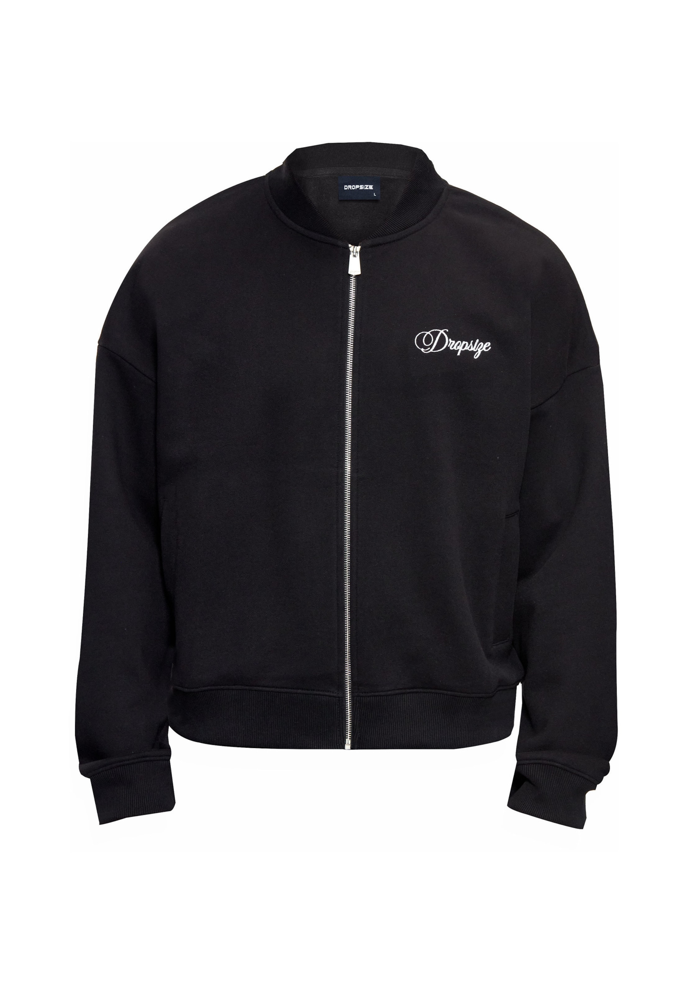 Giacca di felpa di Dropsize in nero: frontale