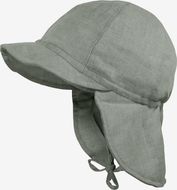 MAXIMO Beanie 'GOTS BABY BOY-Schildmütze, Leinenoptik, Nackenschutz, Futter, Bindeband' in Green: front