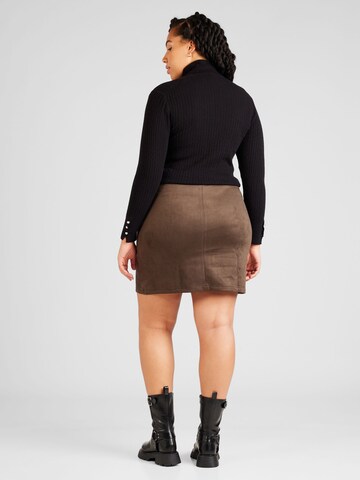 PIECES Curve Skirt 'ANNU' in Brown