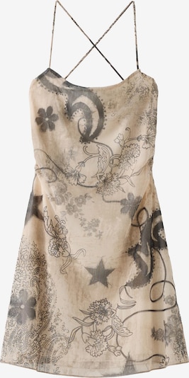 Bershka Ljetna haljina u sivkasto bež / crna, Pregled proizvoda